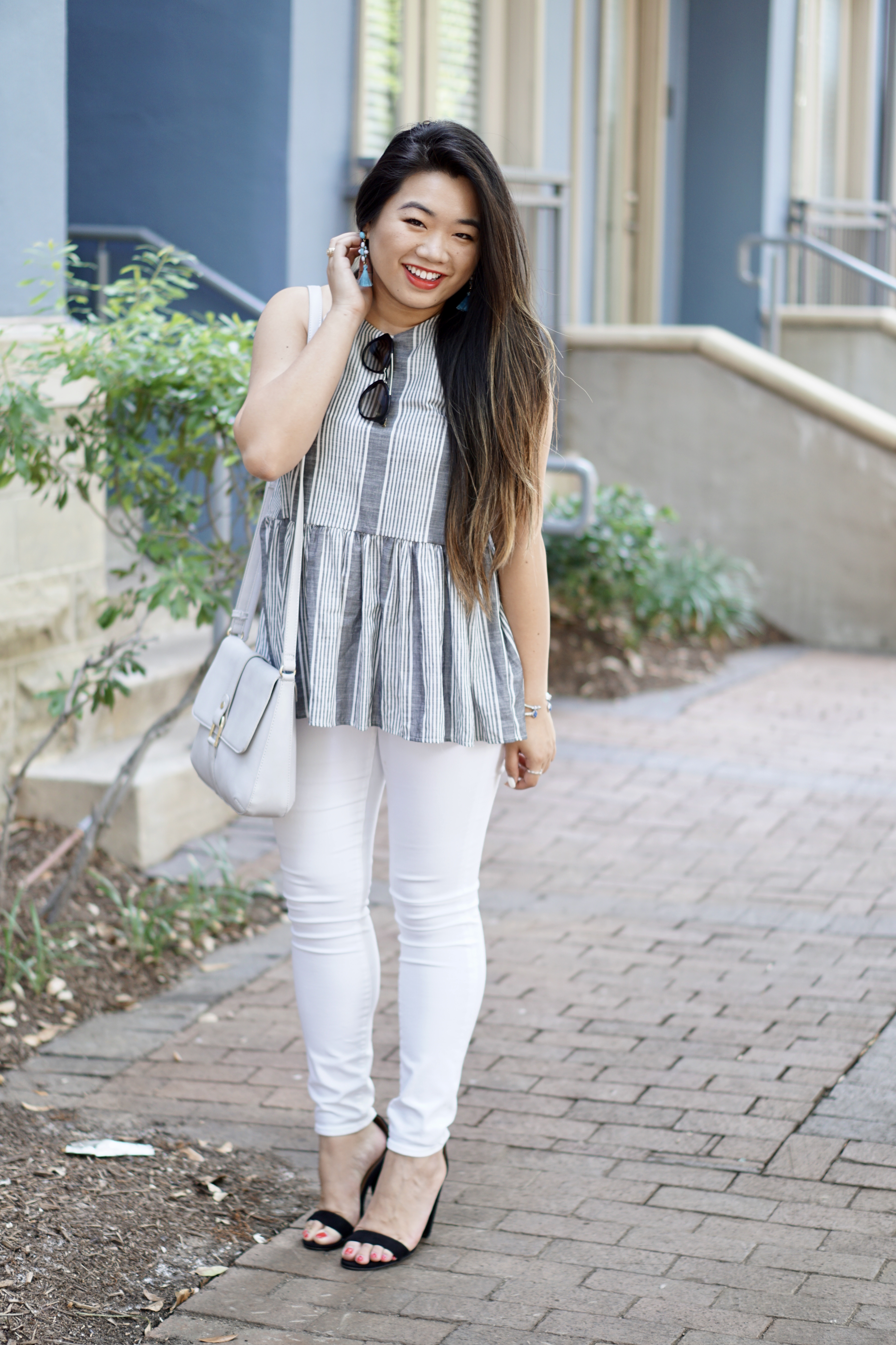 Striped Peplum Top